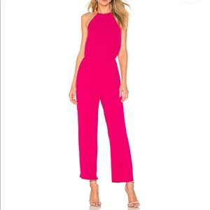 Revolve pink halter jumpsuit